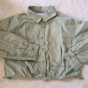 Zara Sage Green Utility Shirt Jacket